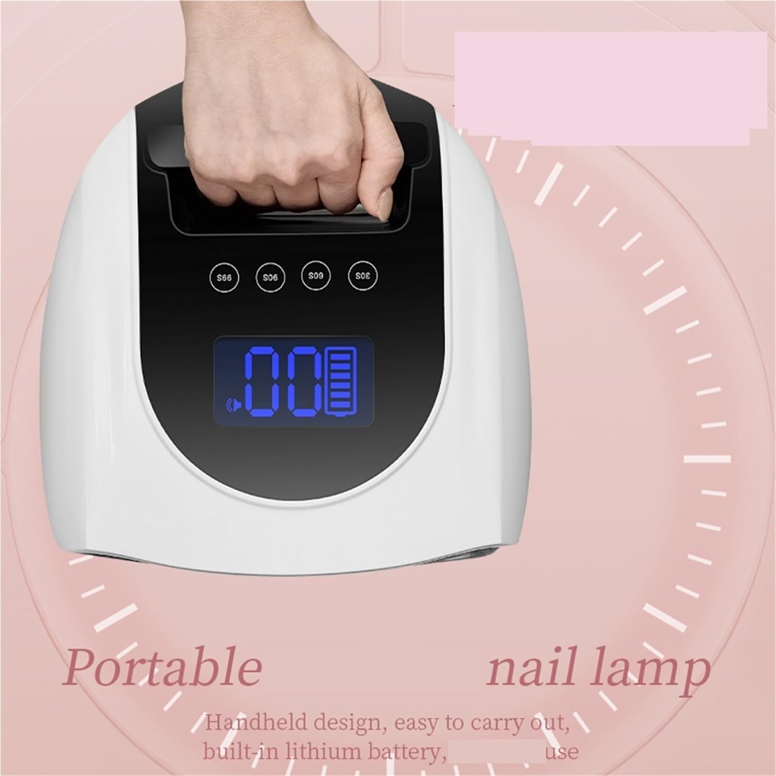Lampe à ongles portable avec base amovible de 96 W, séchoir à vernis gel, lampe UV LED (30 A)