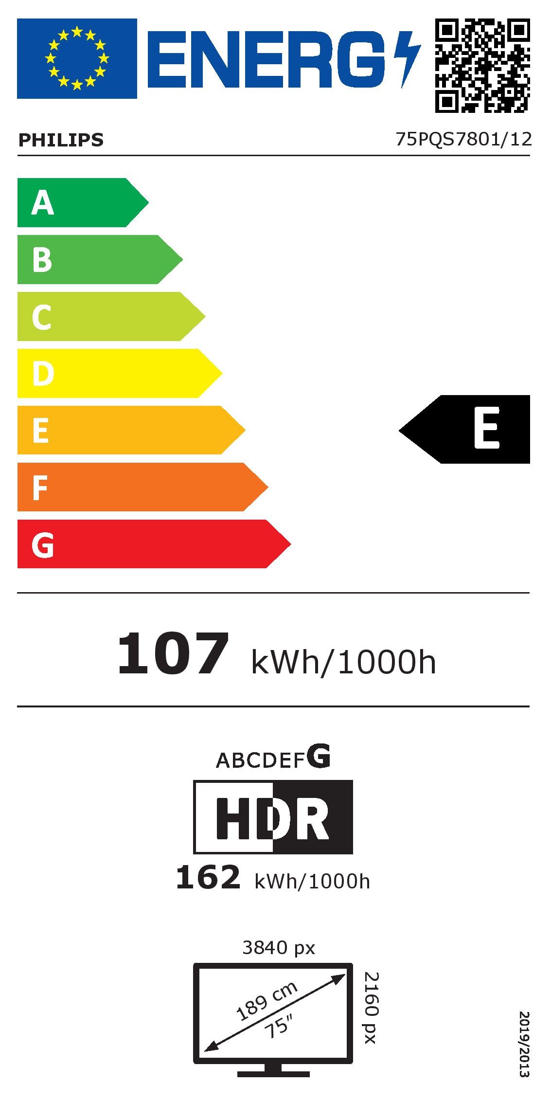 PHILIPS 75PQS7801/12 téléviseur Intelligent 4K LED Ambilight, 75 Pouces, Pixel Precise Ultra HD, Titan OS, Son Dolby Atmos