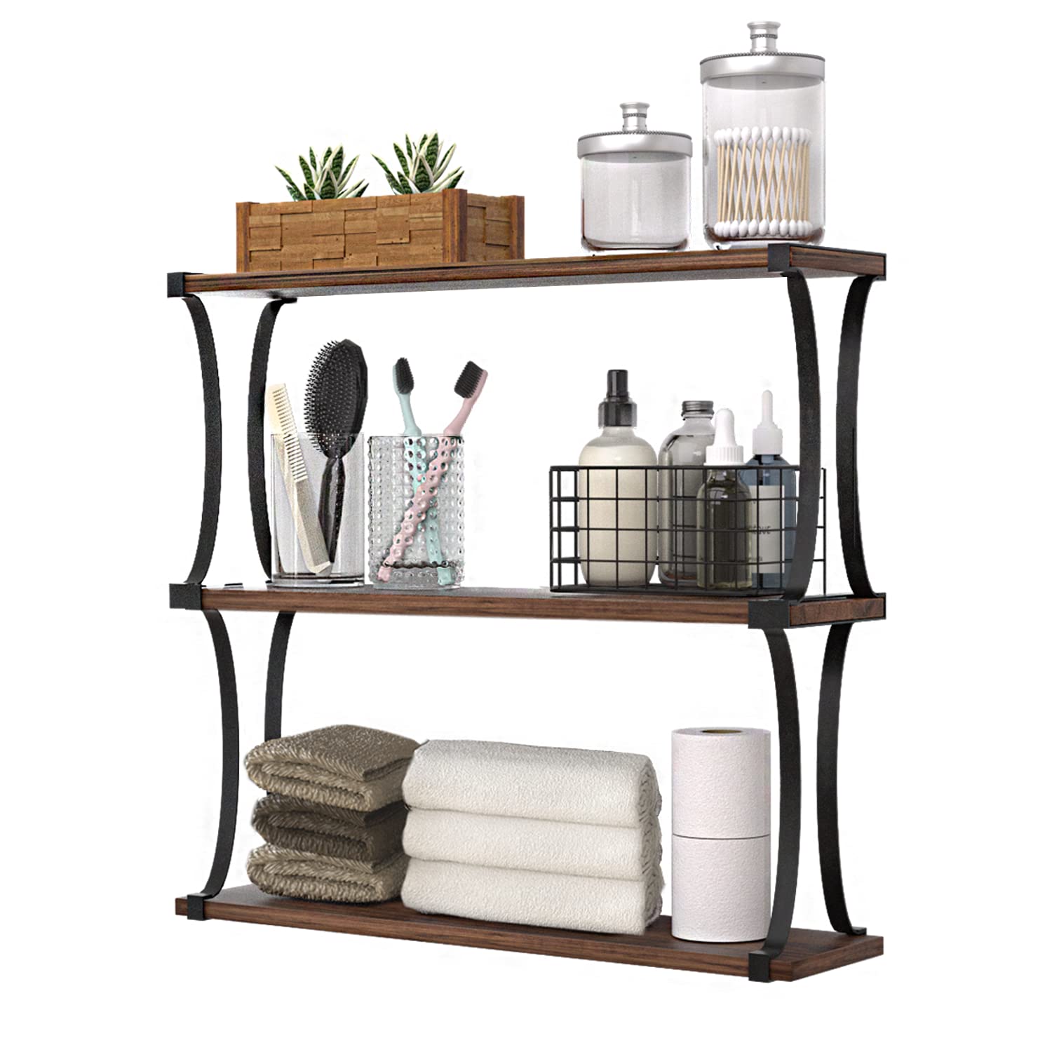 Wall File Organizer J JACKCUBE DESIGN Rustic Wood 2 Tier Jewelry ...