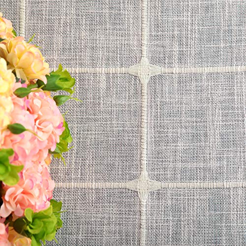 Bettery Home Cotton Linen Rectangular Tablecloth Tassel Plaid Table Cloth For Dining Kitchen Room Tabletop Decoration, 36" X 52" #TOP5