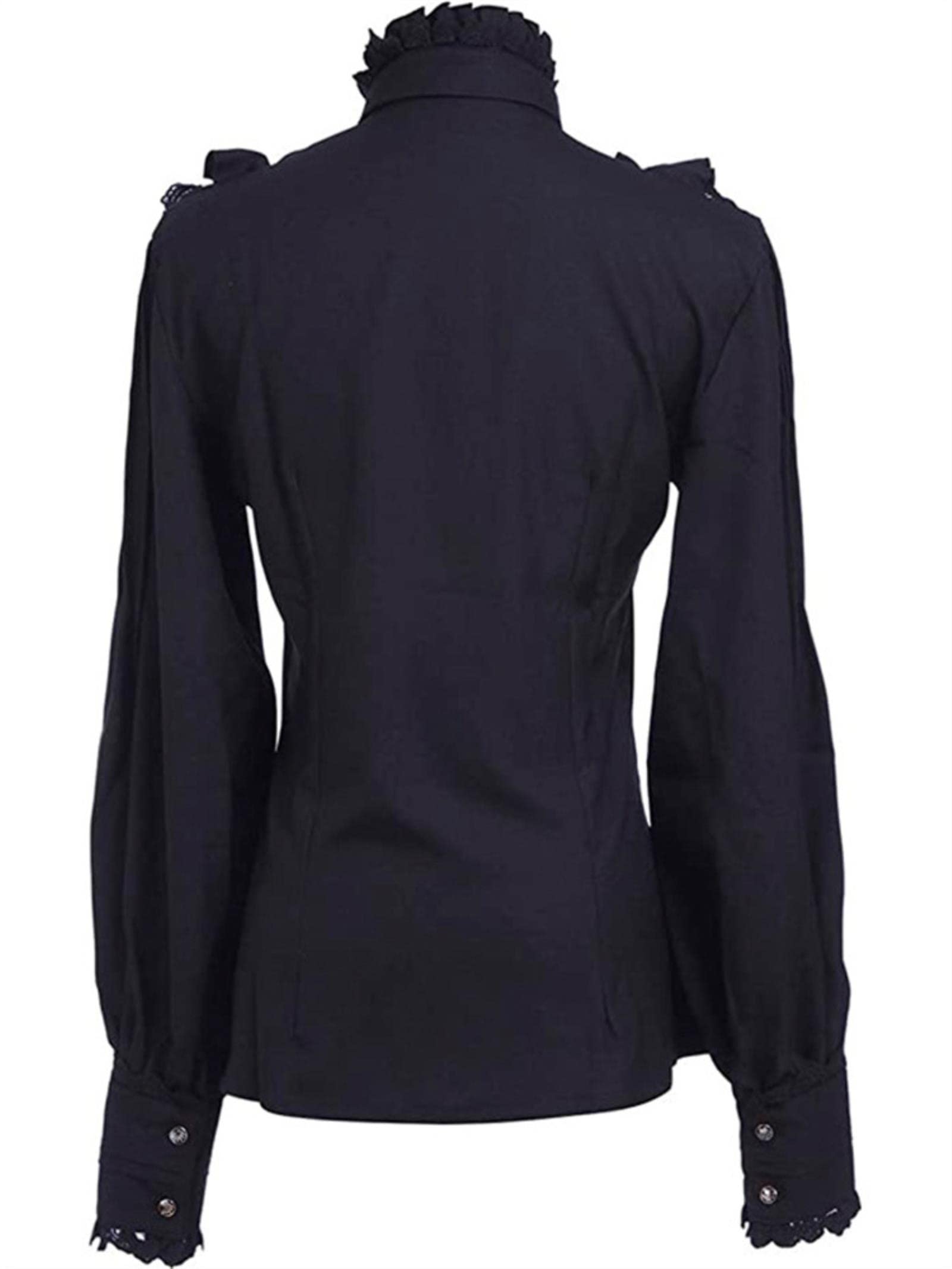 MENGQING New Gothic Vintage Donna Camicia A Pieghe Harajuku