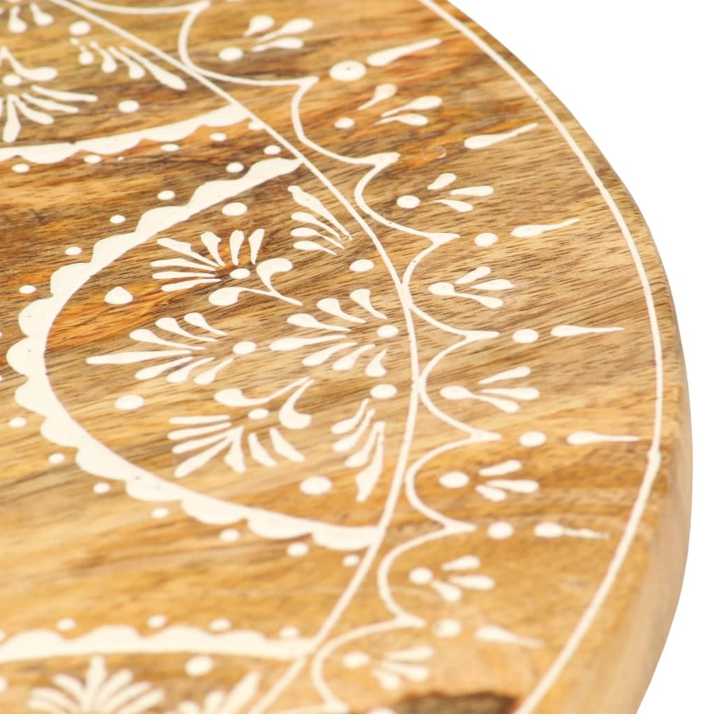 Sgabello dipinto a mano in legno di mango massiccio, 38 x 38 x 35 cm, robusto e durevole, design retrò per studio, caffè, cucina, sala da pranzo, bancone, bistrot e isola di cucina