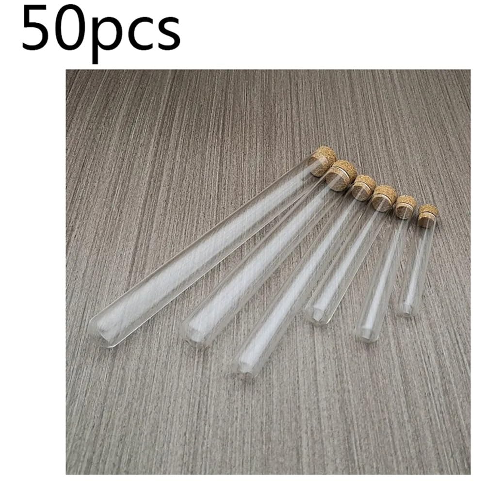 Attrezzature e forniture di laboratorio 50 pz/lotto DIA 12mm 13mm 15mm 18mm Tubo di vetro trasparente da laboratorio con tappo sughero Contenitore for fiale a fondo tondo Forniture