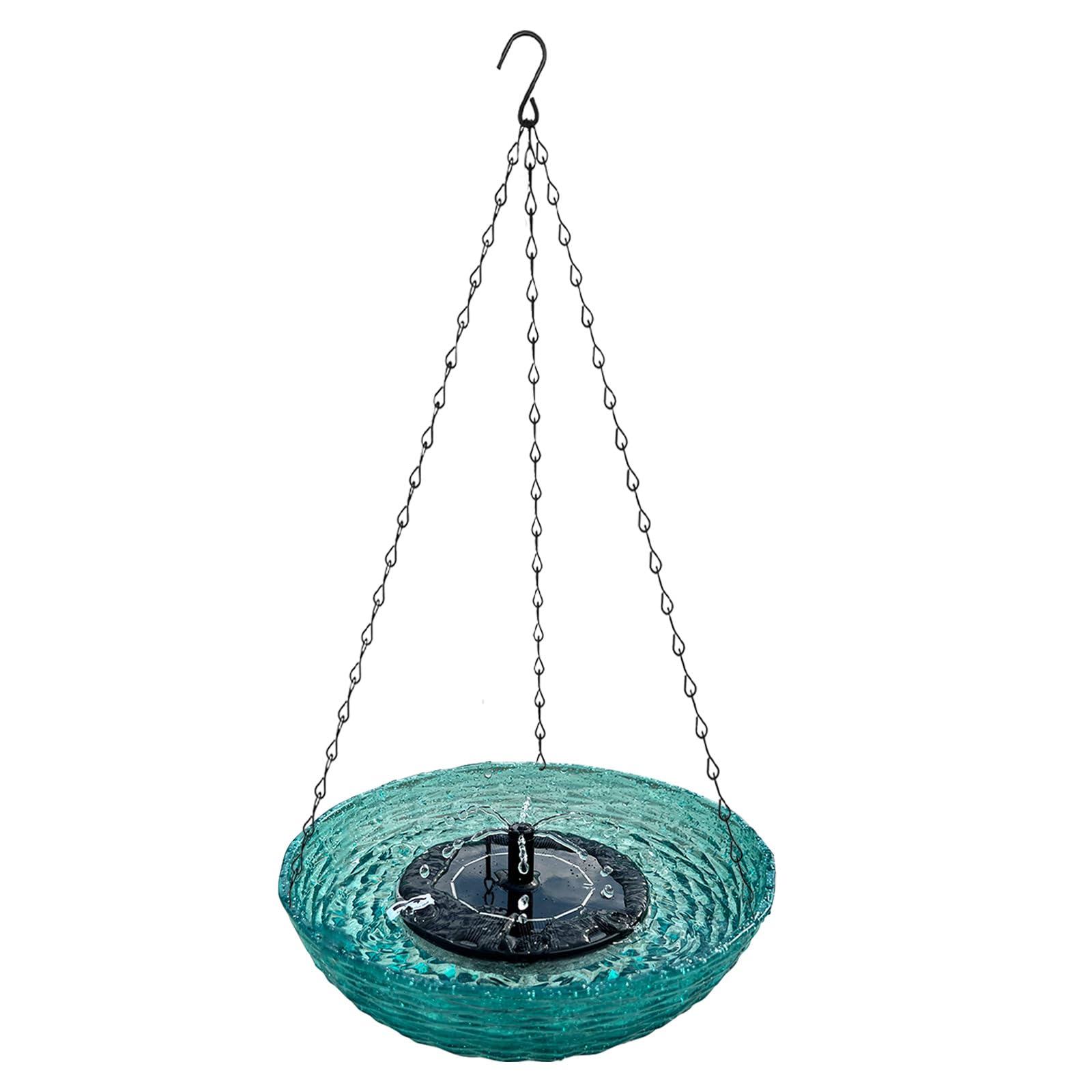 Generic Solar Fountain Hanging Bird Bath Wildlife Feeder Bird Bath Bowl with Solar Powered Pump for Outdoor Garden Backyard Patio Lawn (Blue)