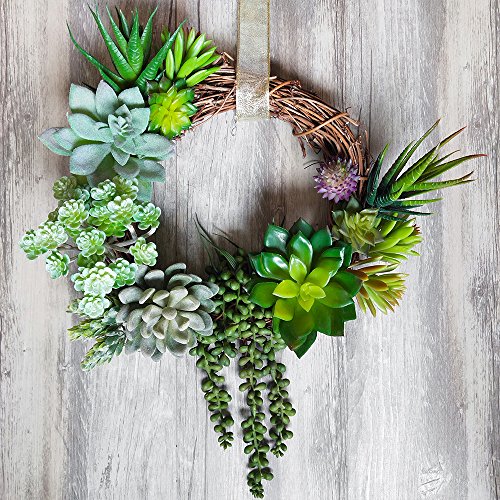 Supla 14 Pcs Artificial Succulents Plants In Bulk Assorted Unpotted Hanging String Of Pearls Cactus Aloe Picks Small Fake Succulents For Wreath Centerpiece Floral Arrangement Indoor Outdoor Home Décor #TOP2