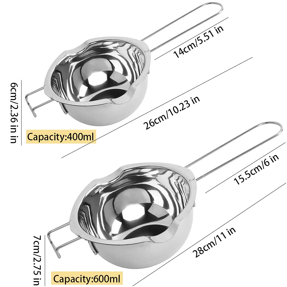 Pentolino Per Bagnomaria In Acciaio Inossidabile 600 Ml - Per Sciogliere Cioccolato, Burro, Cera - Foto 3