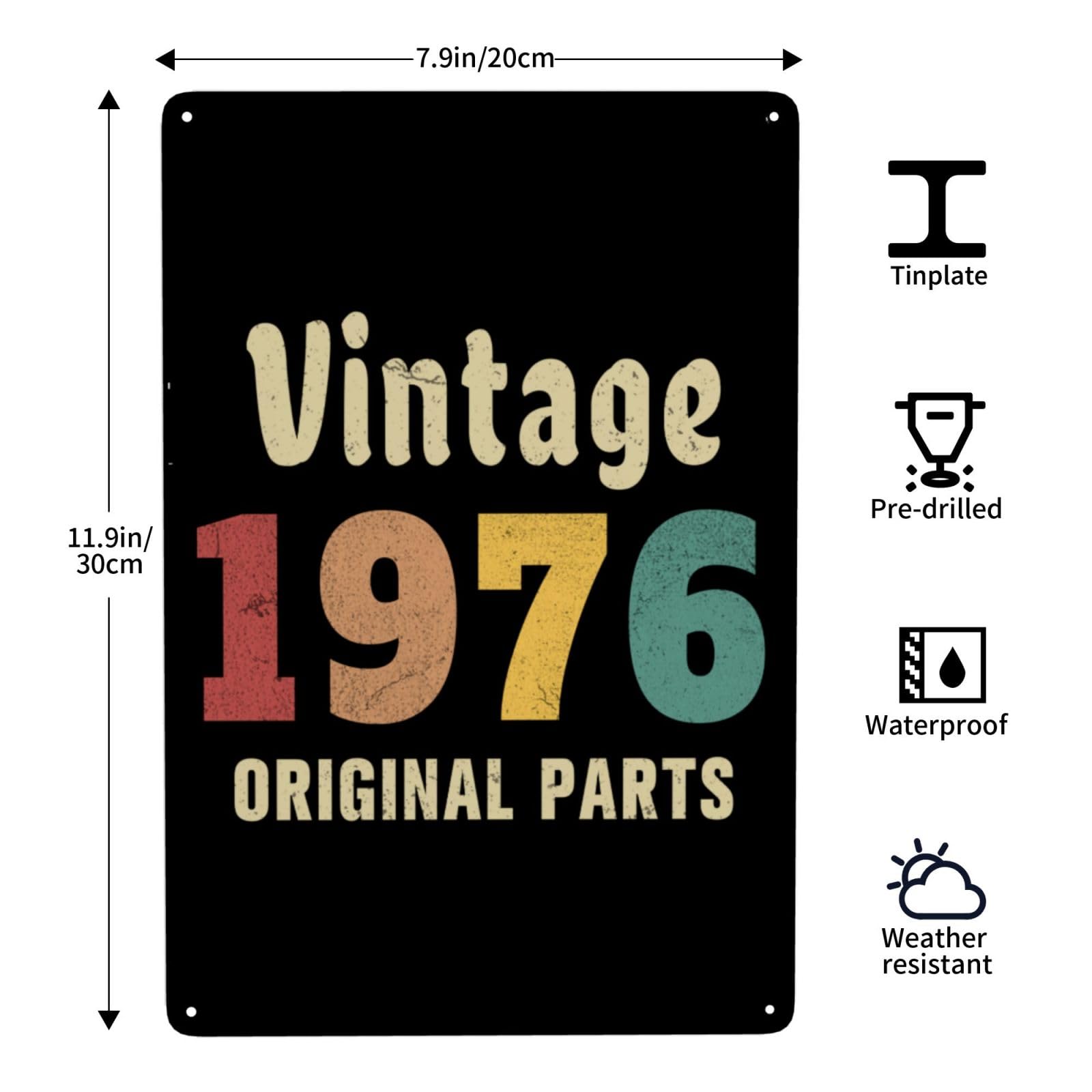 Amazon.com: Vintage 1976 Original Parts Metal Tin Signs Charming
