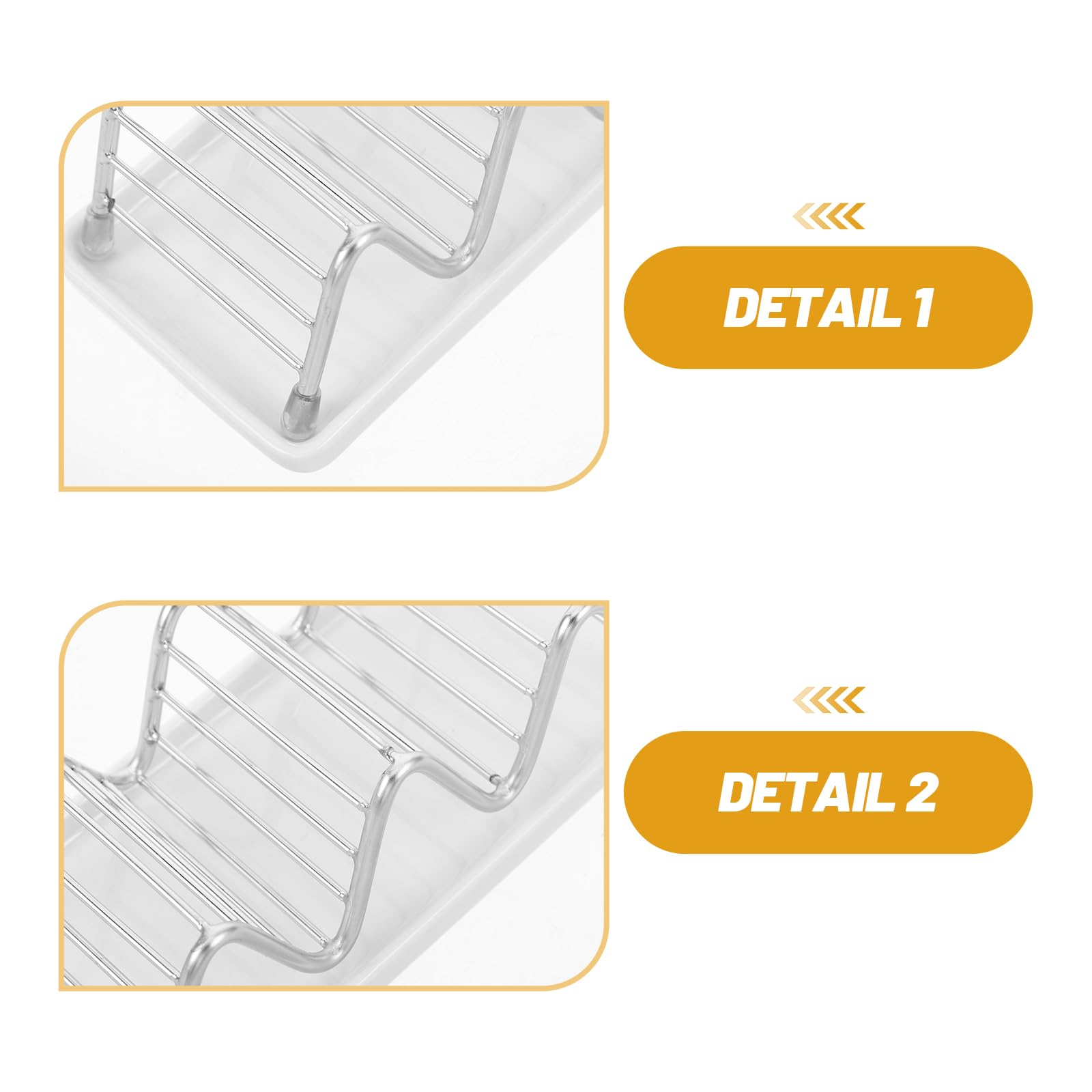 TOYANDONA Jabonera para Baño de Acero Inoxidable en Forma de W con Bandeja de Drenaje y Base Antideslizante para Cocina