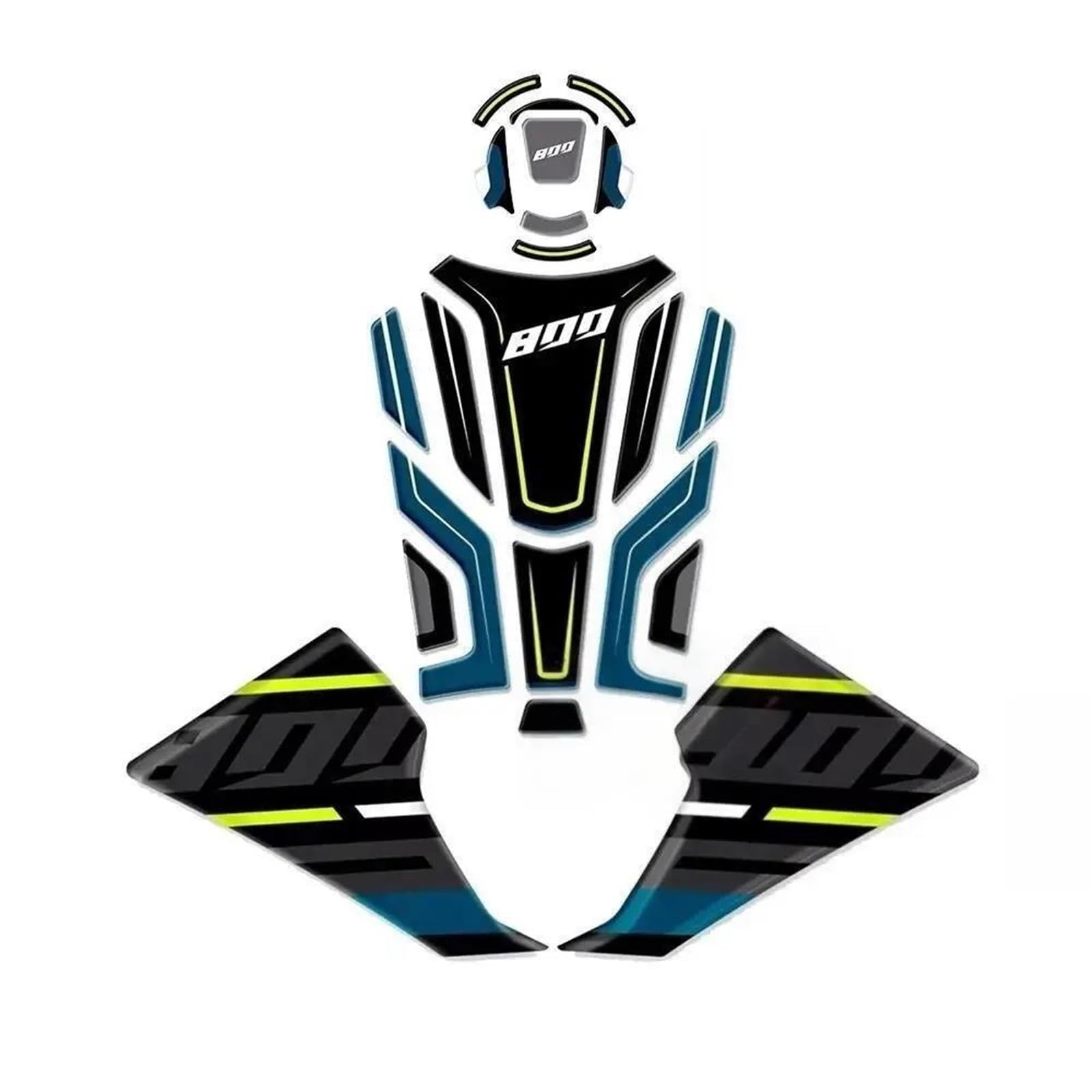 Paraserbatoio Kit Adesivi In Gel Per Protezione Serbatoio Laterale Per CFMoto 800MT Explore 800MT Touring 800MT Sport Tank Pad Adesivo(BLU 1)