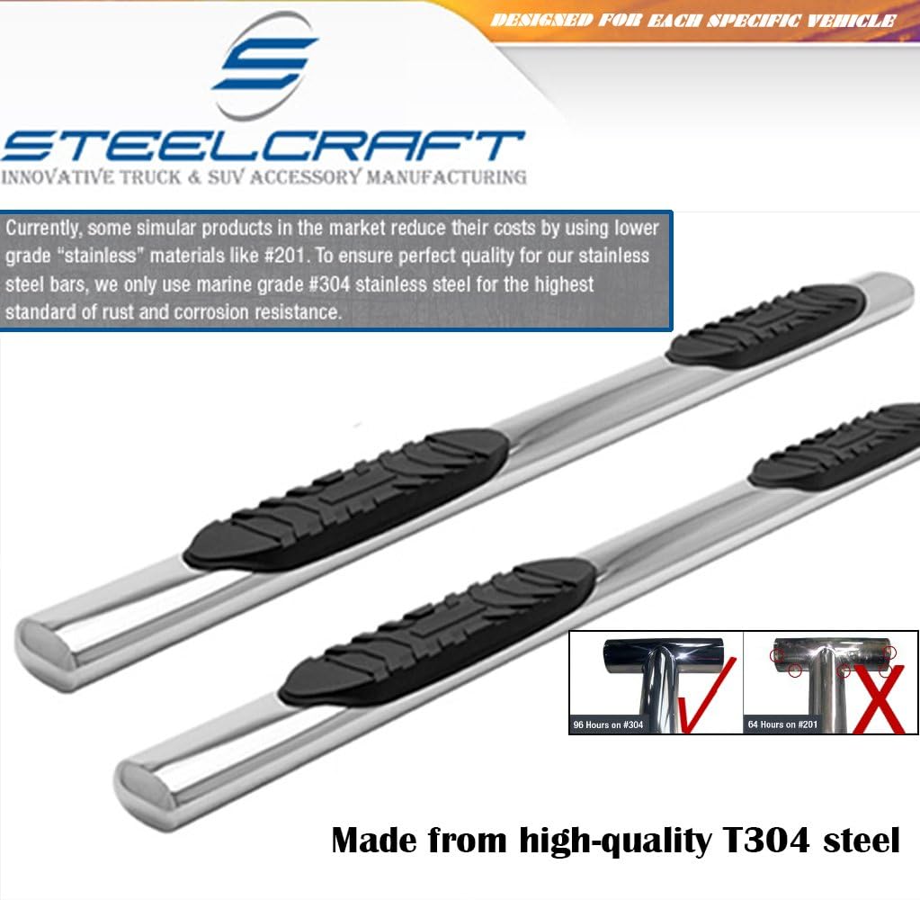 Steelcraft 240920 3" Sidebars Black Side Step Nerf Bar Running Board