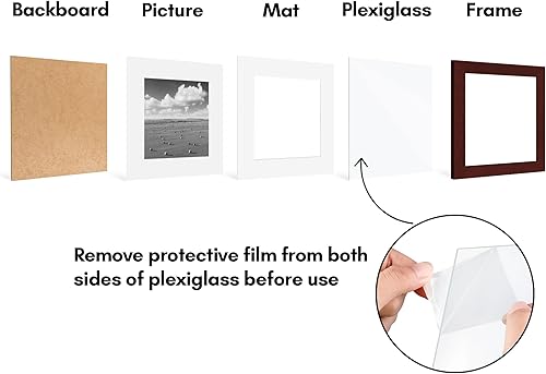 Vista 175 de Americanflat Portarretratos de 8 x 12 pulgadas con plexiglás pulido, juego de 2 portarretratos de 6 x 8 pulgadas con paspartú o para fotos de 8 x 12
