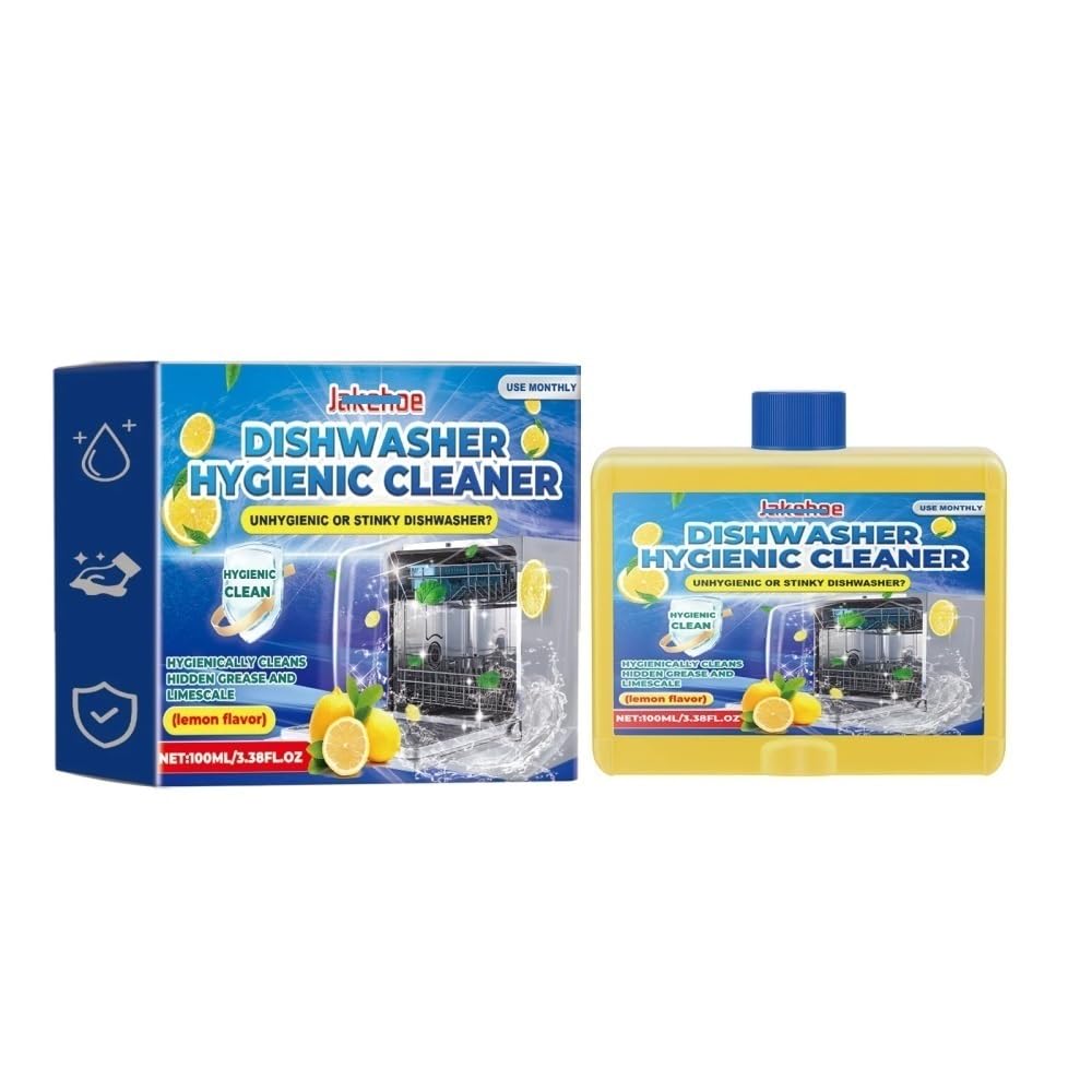1 pz—3 pz Detergente e disincrostante for lavastoviglie da 100 ml - Profumo di limone, rimuove calcare e grasso, sicuro for i piatti, formula ecologica, compatibile con Jakehoe(3pcs)