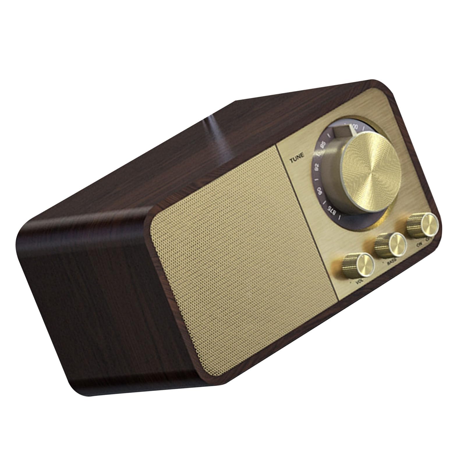 CCYLEZ Radio con Altavoz Bluetooth y Batería de Larga Duración, Compatible con Tarjeta de Memoria Pequeña, Reproductor de Música para Viajes en Casa (patrón de la Vendimia)