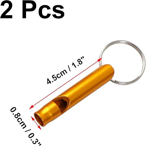 Miniatura 2 de uxcell Paquete de 2 silbatos para perro, silbato para perro pequeño para dejar de ladrar a los vecinos, llavero ajustable para perro, silbato de