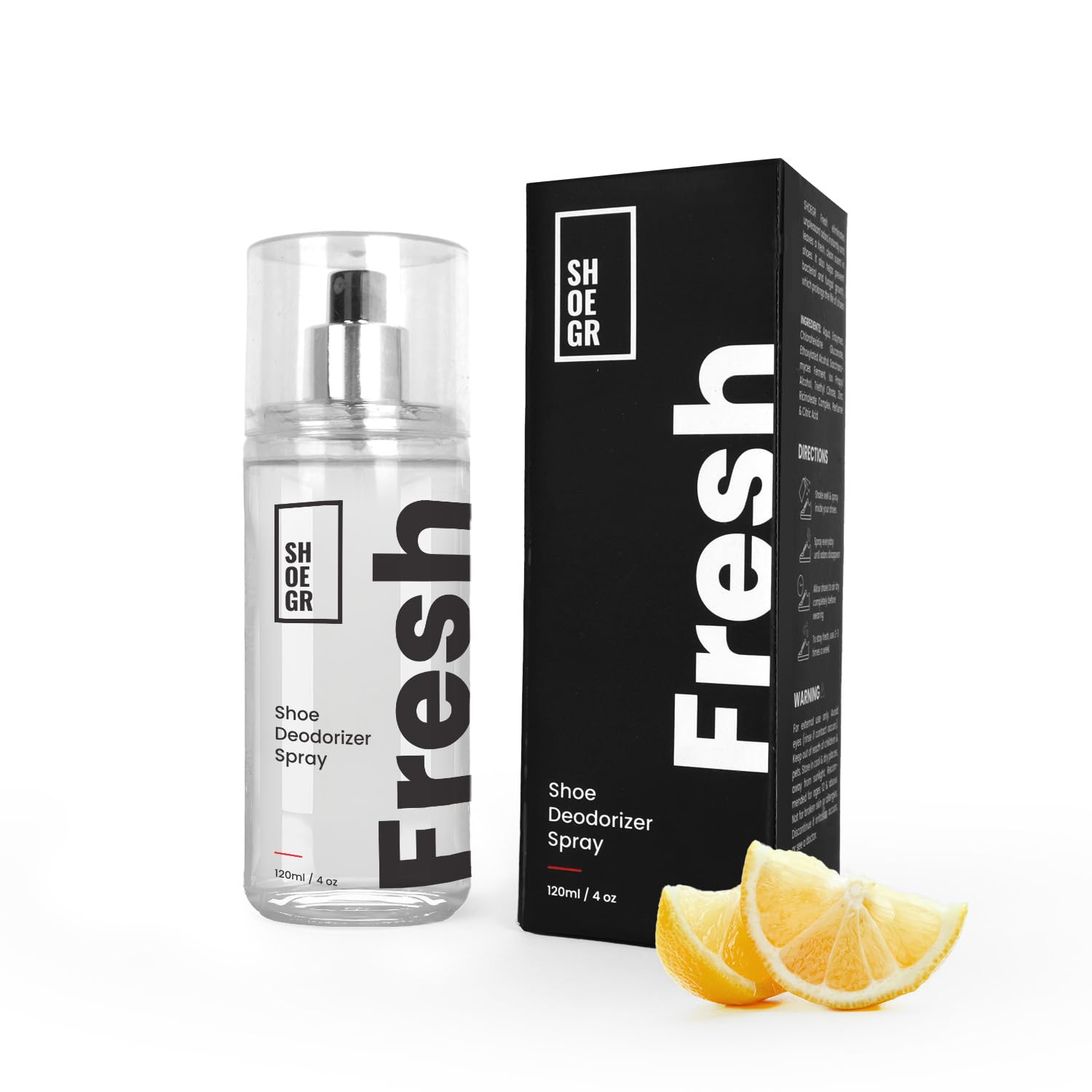 SHOEGRSHOEGR Shoe FRESH | Natural Deodorizer Spray for Sneakers & Shoes | Odour Neutralizer & Cleaner β 120ml