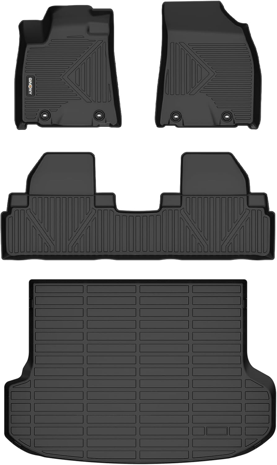 GINOWY-Floor Mats & Cargo Line for 2010-2015 RX, RX350 RX450h, All Weather Car Floor Mat RX350 RX450h Floor Liners, RX Cargo Mat, Rubber Mats Trunk Mat for Lexus RX 7) Floor Mats for Lexus RX (2010-2015)