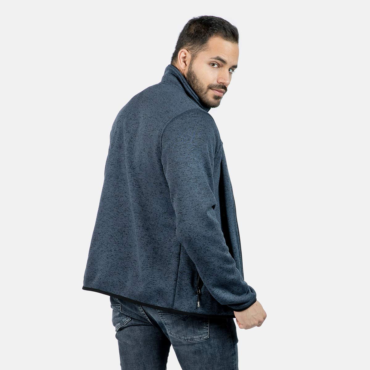 IZAS SAMAUN M Giacca in Pile a Maglia per Uomo con Collo Alto e Tasche Ventrali. Tessuto di Qualità e Confortevole per Mantenere il Calore. Abbigliamento Termico da Montagna e Trekking
