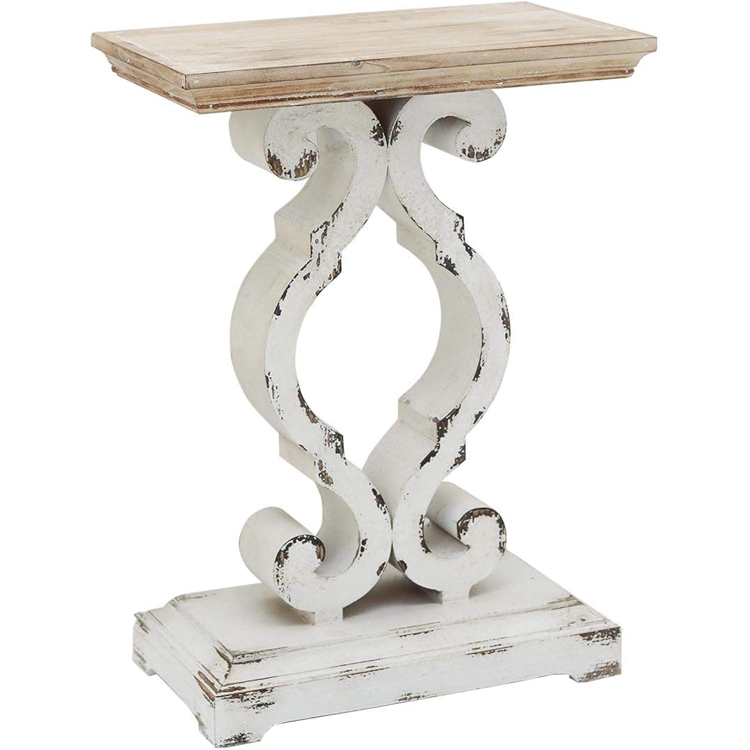 Rustic Wood Rectangle End Table, French Country Accent Side