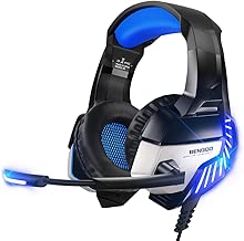 BENGOO K8 Series II Gaming Headset for PS4, Xbox One, PC, Mac, Noise Cancelling Over Ear Headphones with Microphone (Blue) - coolthings.us