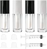 Qeuly 4 Pack Lip Gloss Tubes, 6ml Empty Lip Gloss Tubes with Wand, Clear Plastic Lip Gloss Containers for Skin Care Oil DIY Makeup Lipgloss Making Kit D25xH86mm