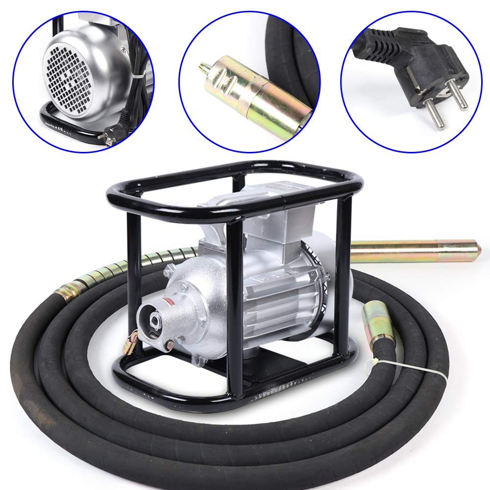 vibratore elettrico per calcestruzzo, 1500 W, 220 V, vibratore elettrico per calcestruzzo, carico pesante, 2800 giri/min, vibratore per bottiglie in calcestruzzo, con lunghezza del tubo di 6 m