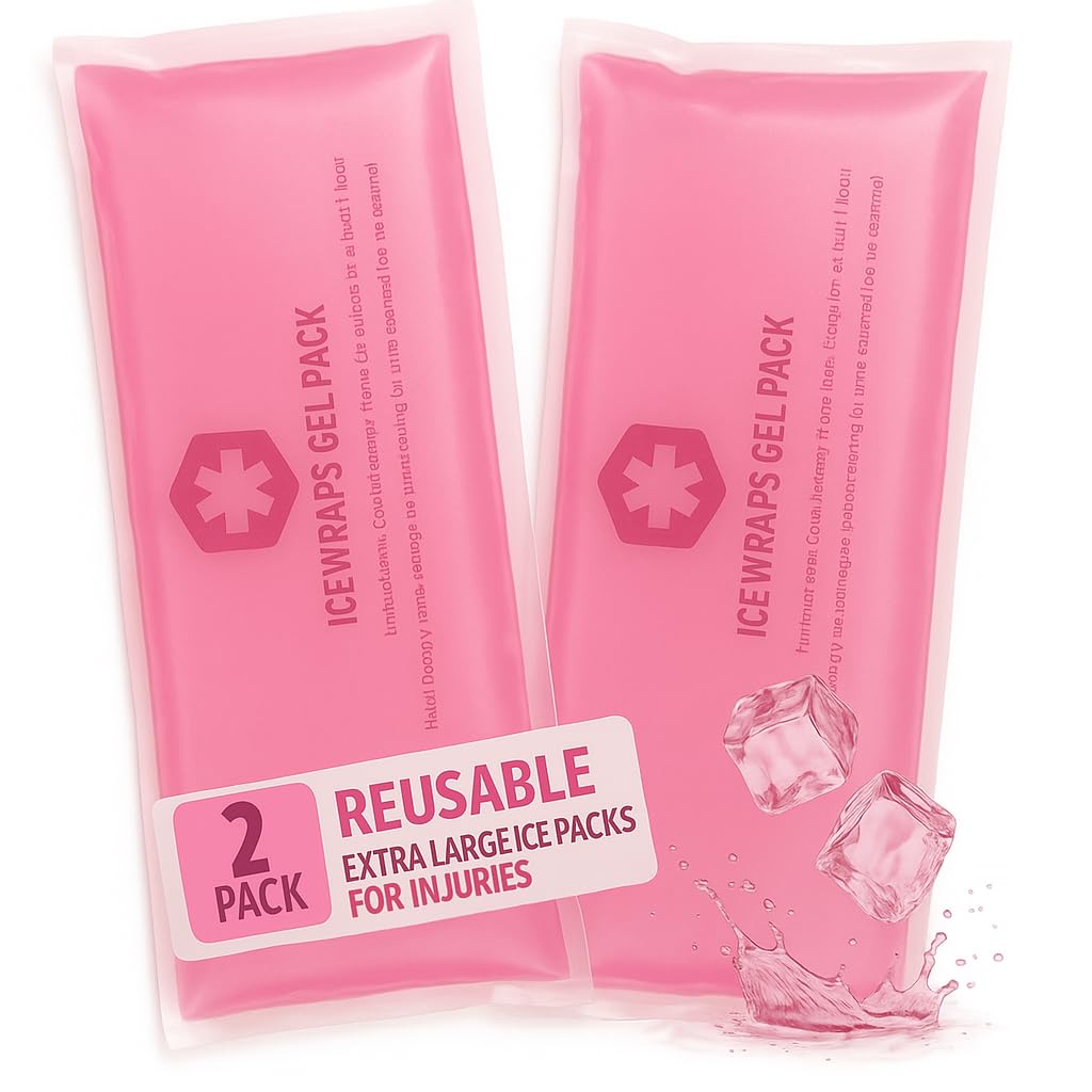 ICEWRAPS Paquetes de hielo reutilizables de gel flexible de 6 x 12 pulgadas para lesiones, después de la cirugía y alivio del dolor, cuello, rodilla, cadera, espalda y hombros, hinchazón de compresa