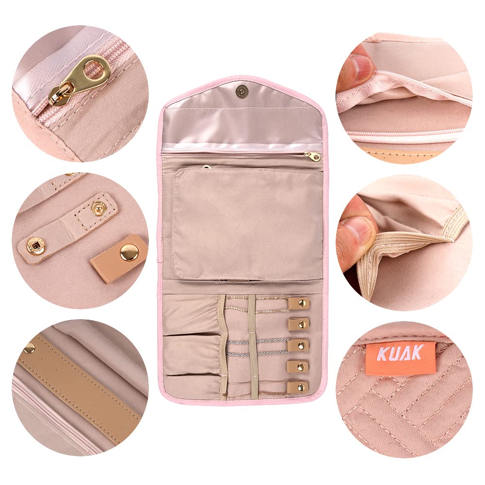Organisateur De Bijoux Pliable De Voyage - Pochette Compacte Avec Zip, Idéale Pour Ranger Bagues, Colliers Et Bracelets - 7
