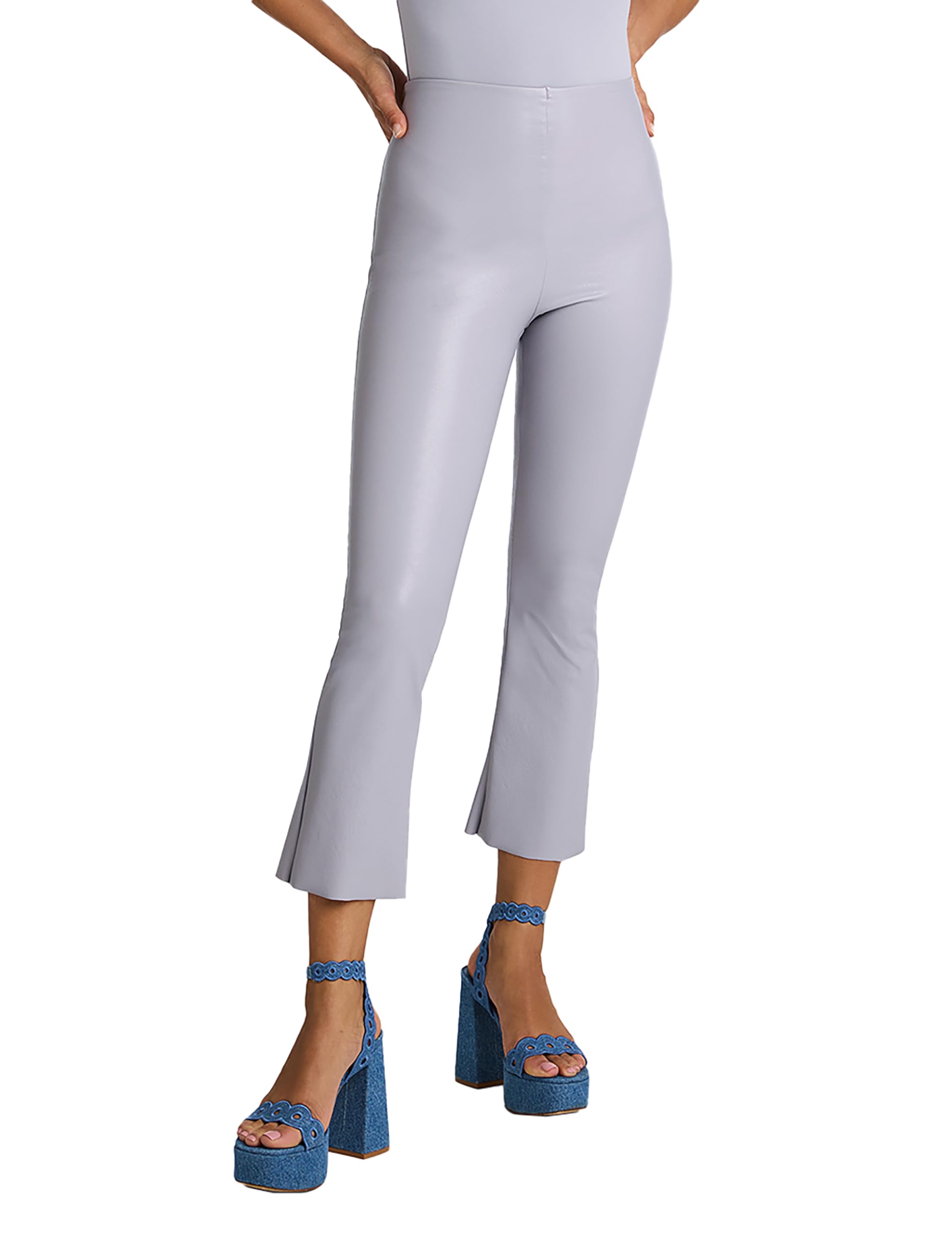 commando - Faux Leather Cropped Flare Leggings | High-Rise, Raw-Cut Hem | Sculpting Yet Flexible & Soft | Machine Washable