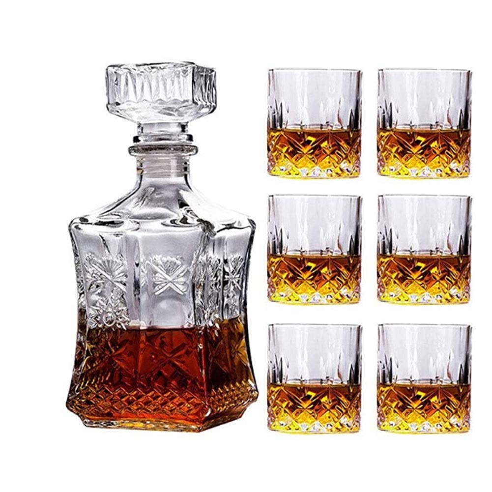 Dekanter do wina, whisky, bezołowiowy zestaw szklanek, kwadratowa butelka na słonecznik, pojemnik na whisky na gorące i zimne napoje 200 ml
