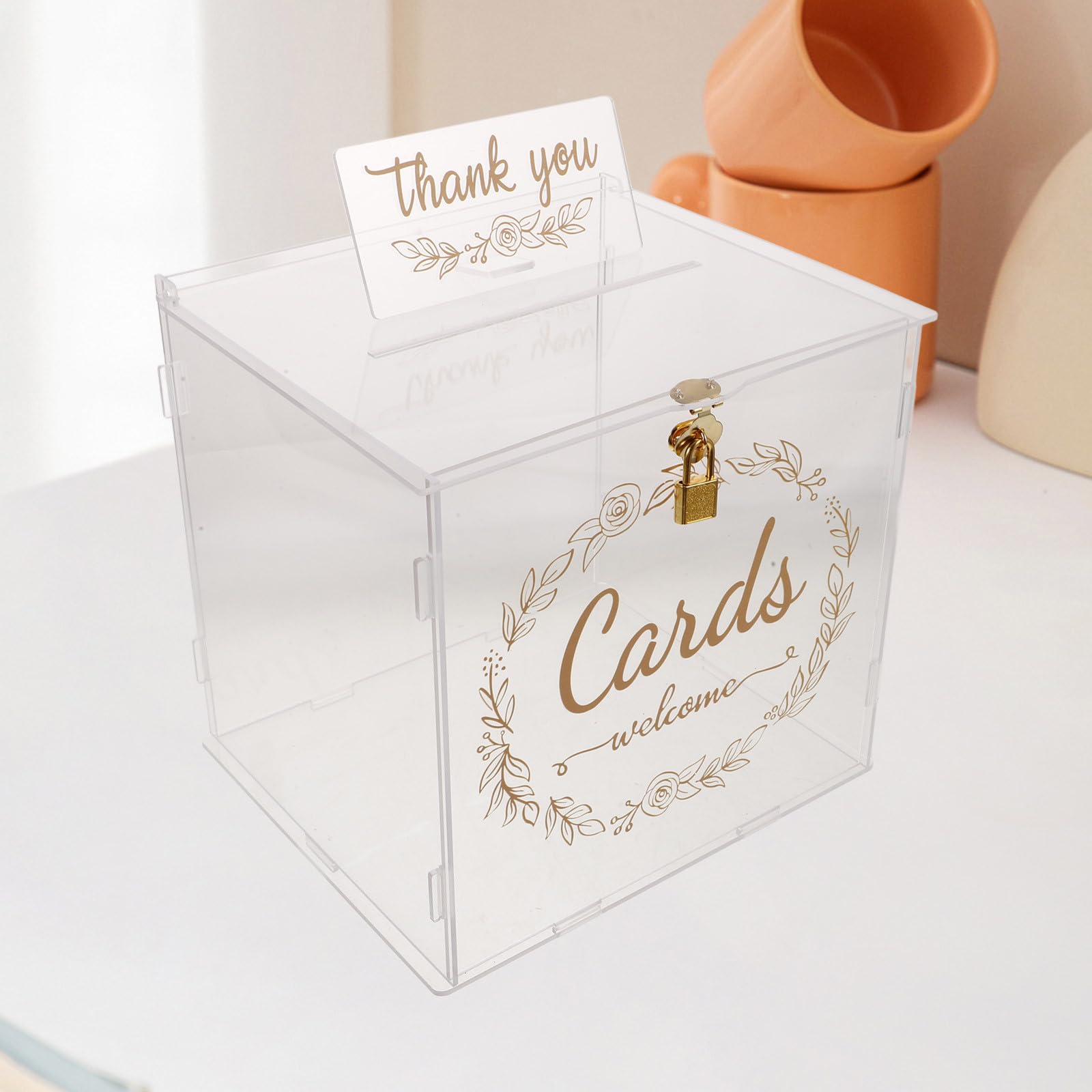 Elegante Hochzeitskartenbox mit Schloss aus Acryl für Hochzeitsparty Große Kapazität und Dekoratives Design zur Aufbewahrung von Karten und Erinnerungen