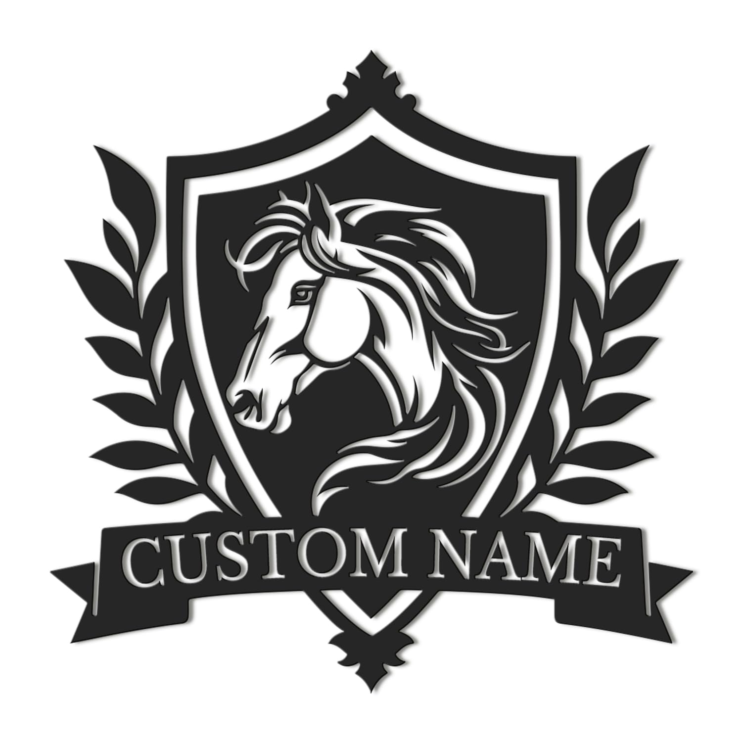 Kissesuu Style-1 Personalized Horse Ranch Metal Wall Art, Custom Outdoor Metal Horse Farm Sign, Outdoor Family Name Sign, Monogram,Farmer Home Decor, Farmhouse Decor (Style-1)