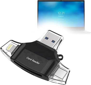 BoxWave Smart Gadget Compatible with Purism Librem 14 - AllReader SD Card Reader, microSD Card Reader SD Compact USB - Jet Black