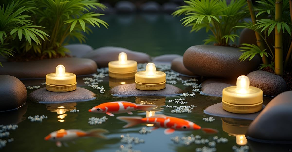 Afoosoo Warm White 50Pcs Underwater Led Flameless Battery Operated Tealight - Submersible Decorative Light For Wedding, Party, Event, Aquarium, Christmas, Halloween (Warm White)