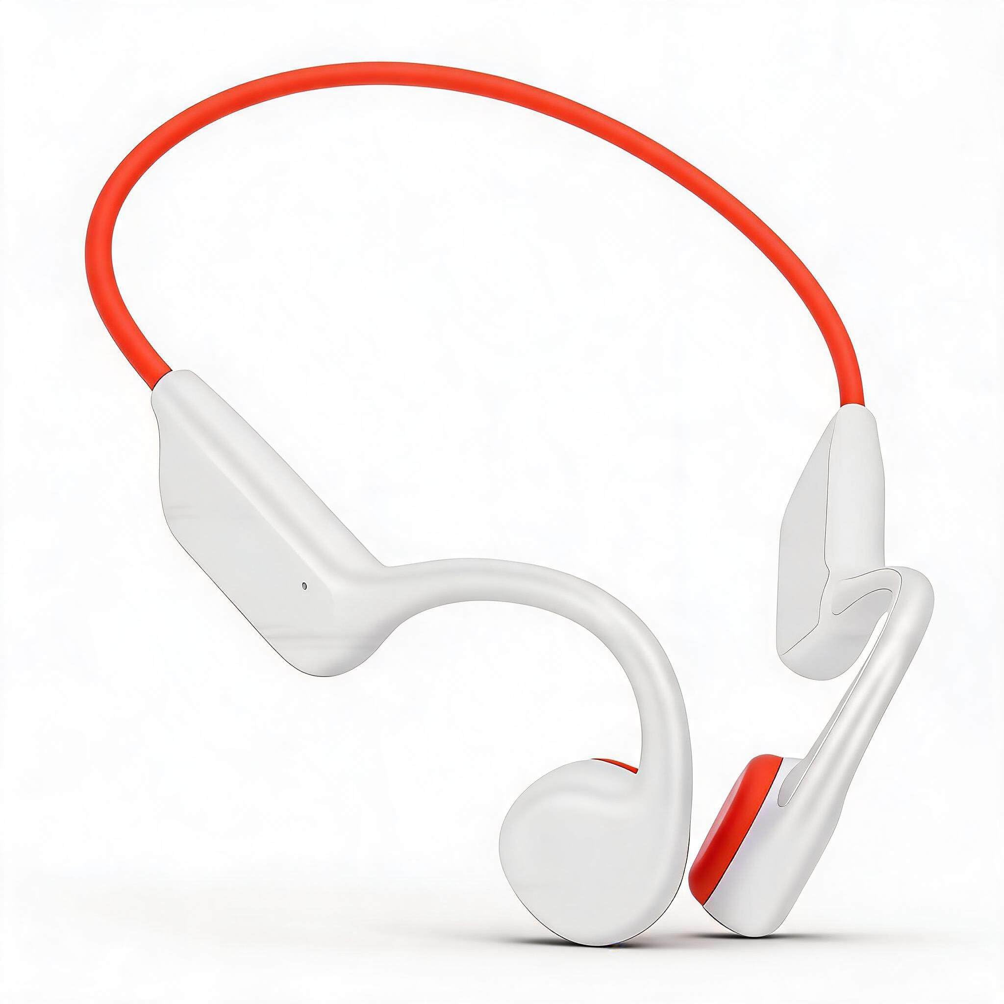 Sxhlseller Cuffie a Conduzione Ossea con Lettore MP3 da 32 GB, Cuffie da Nuoto Bluetooth 5.4 IPX8 Impermeabili, 8 Ore di Riproduzione Leggere per Sport All'aria Aperta (Bianco Arancio)
