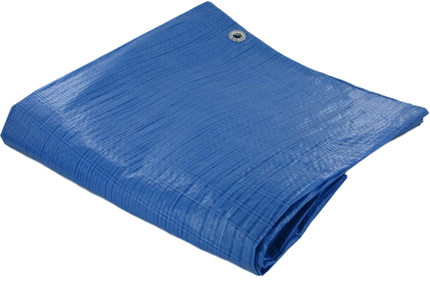 Premium Multipurpose (1.2 x 1.8m / 3.9x5.9ft) Waterproof Blue Tarpaulin Heavy Duty Tarp PVC Sheet Outdoor Furniture Caravan Camping Garden Cover With Strong Eyelets