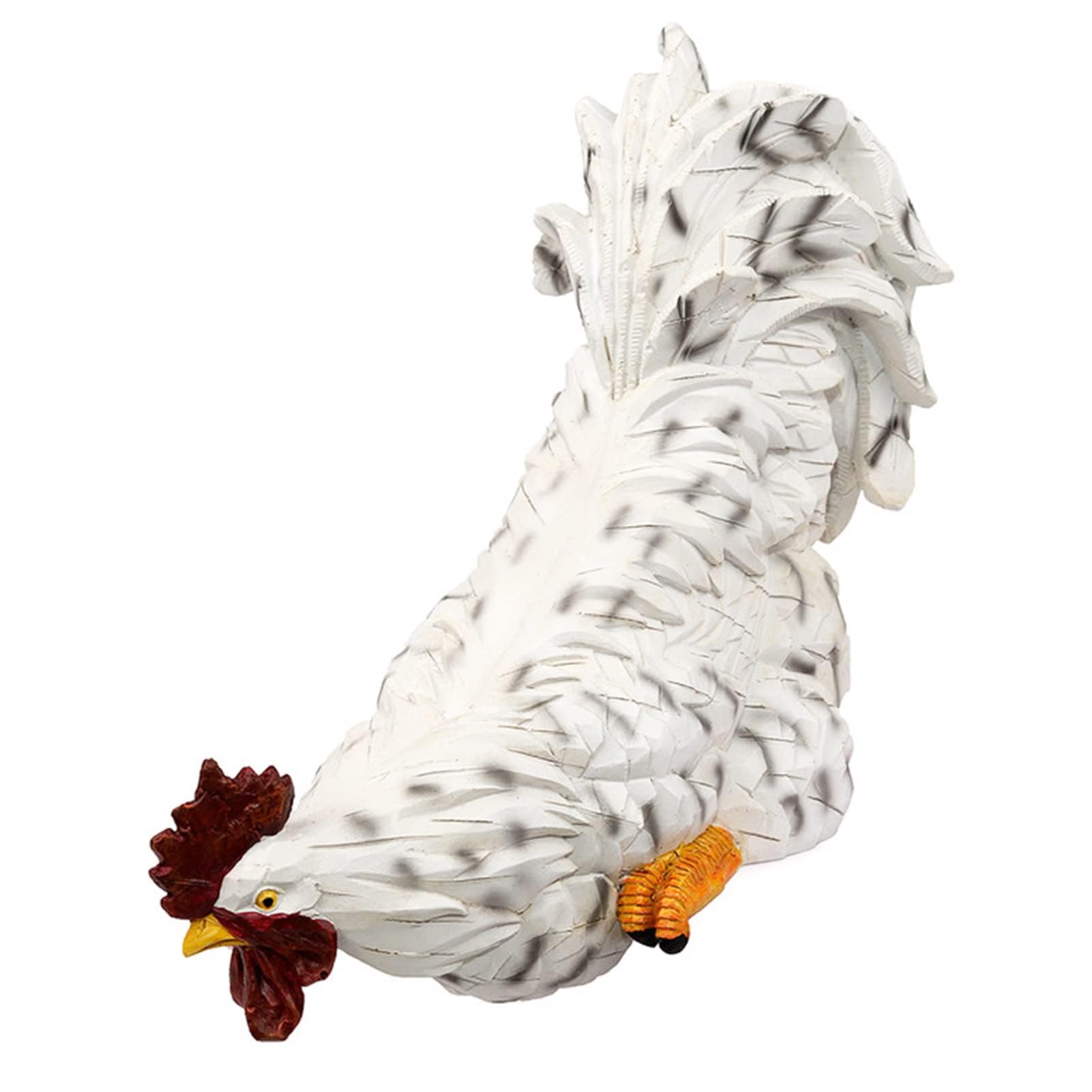 YXCQHZM Cock Decoration Statue Resin Figurine American Country Rooster Collection for the Home Garden Statues Outdoor Model (white)