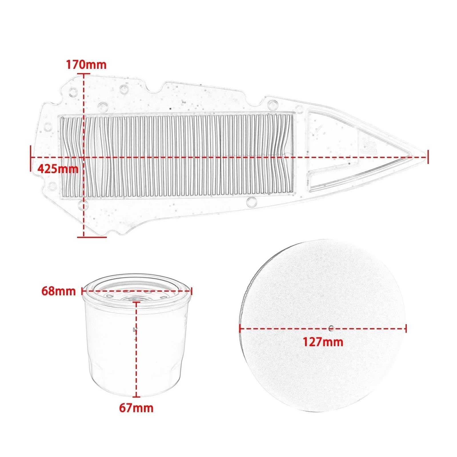 Filtro Aire Motocicleta Elemento De Filtro Aceite Aire para Motocicleta, Esponja Limpiadora Admisión para Zontes ZT368E ZT368D ZT368M ZT368G ZT368K 368E 368D 368M 368G 368K