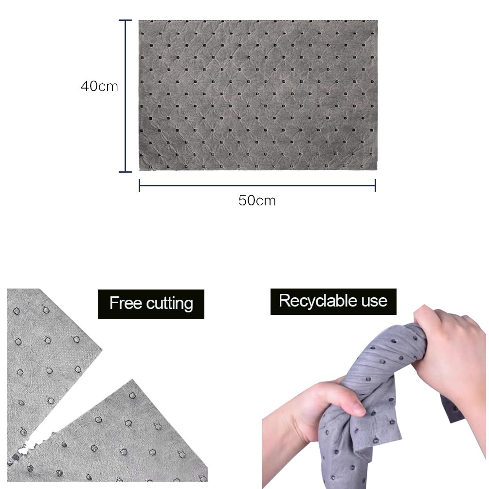 Spill Absorbent Pads, Universal Absorbing Mat Absorbs Up 12 Gal 100 Pcs P 010533917073