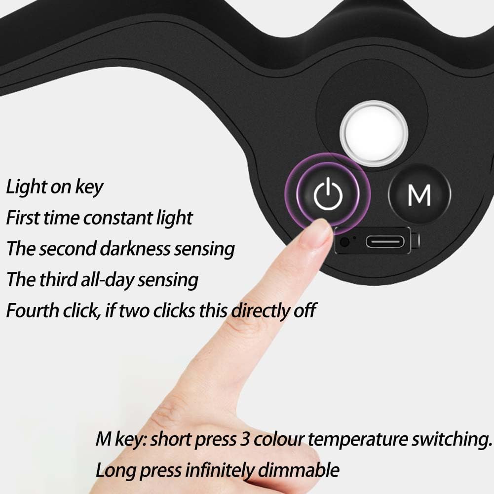2 Stück Akku Außen Lampe Wandleuchte mit Bewegungsmelder und IP44 Wasserdicht Wandlampe Ohne Stromanschluss Dimmbar Wandlampen Kabellos Innen Wandbeleuchtung Magnetische Möwe Outdoor Leuchte Wand
