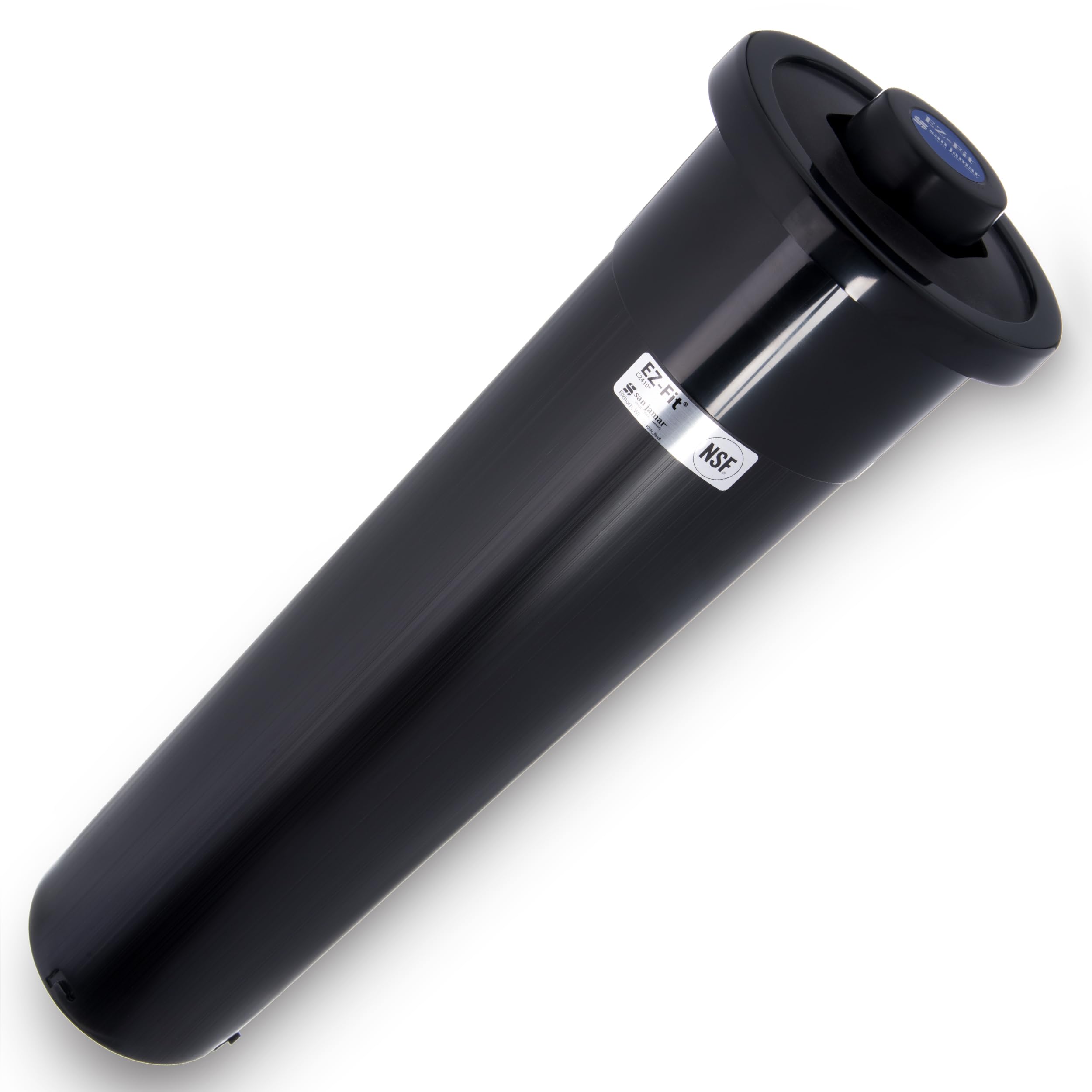 San Jamar One-Size-Fits-All Ez-Fit In-Counter Cup Dispenser Fits 8-46 Oz Cups with Interchangeable Gaskets for Restaurants, Dining Halls, and Fast Food, Plastic, 23.25 Inches, Black