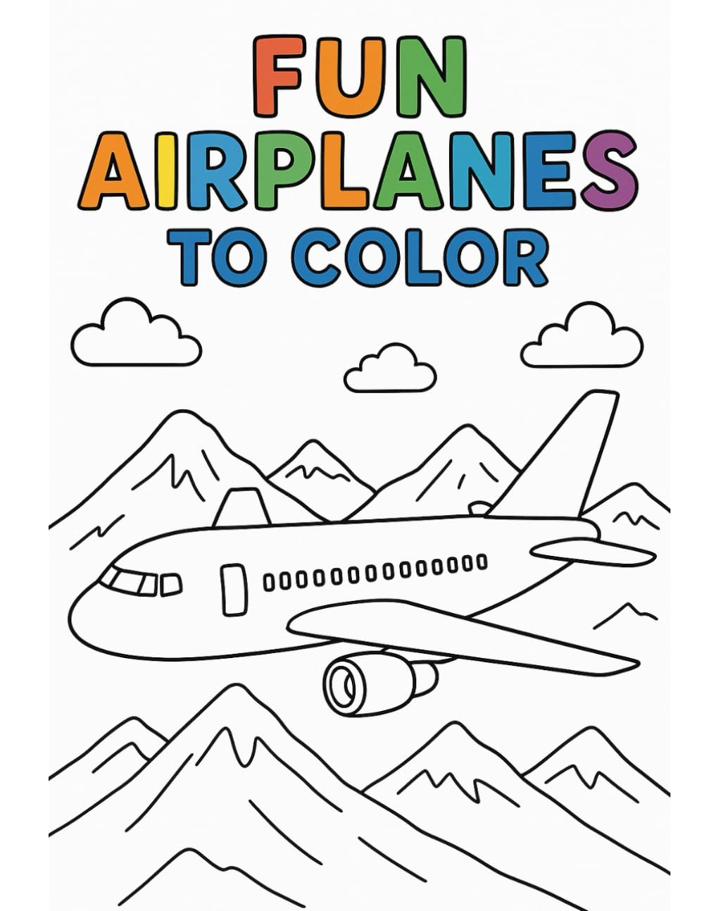 Airplane coloring book for kids: Easy and sometimes detailed airplanes to color for kids