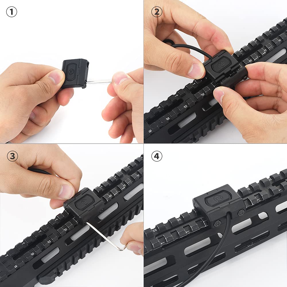 Interruttore di Pressione a Distanza della Torcia elettrica Tattica M300 M600 Scoutlight Torcia Interruttore (Nero)