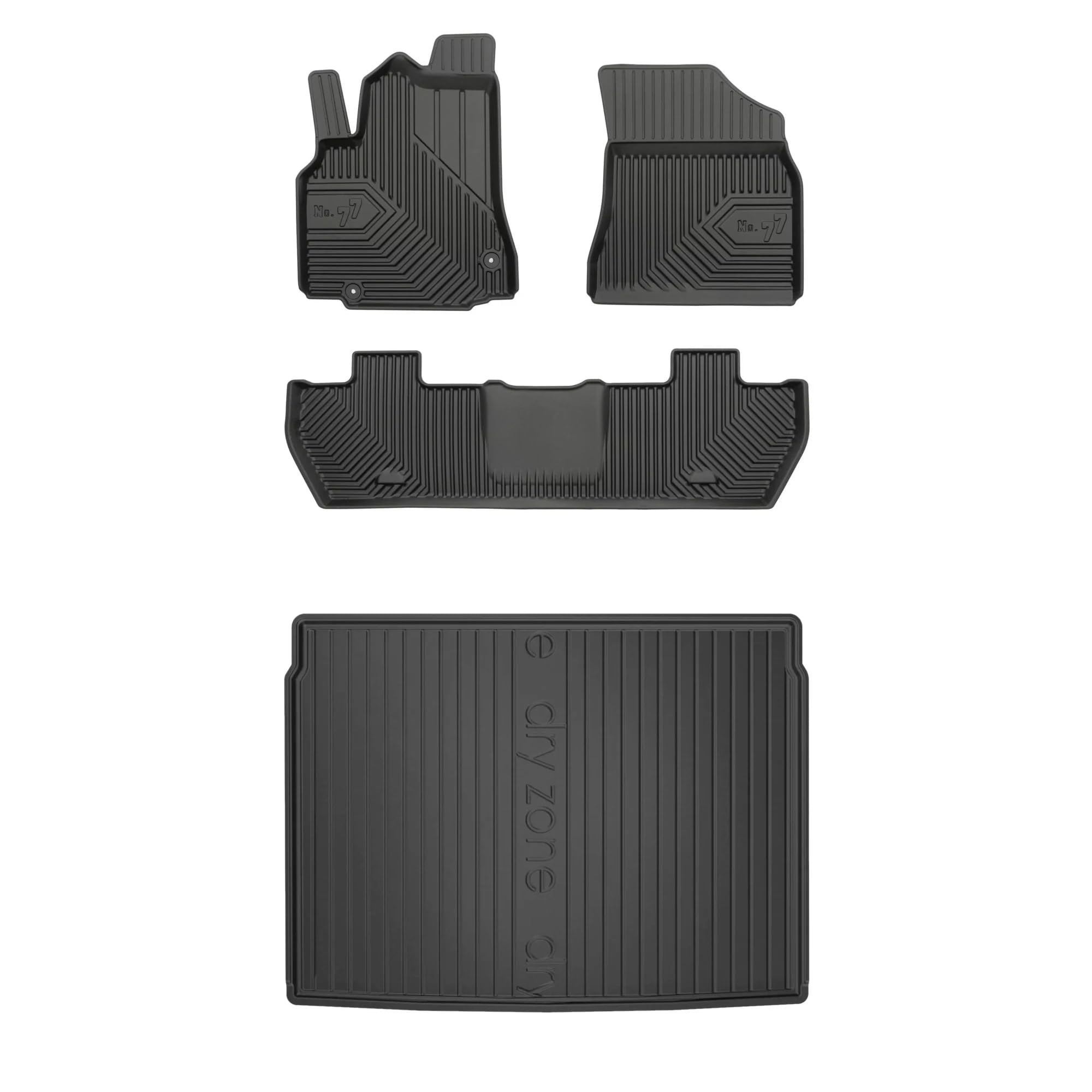 MOTOS Set de alfombrillas de goma y alfombrillas de maletero para Peugeot Partner II 2008-2018 Mejora la comodidad de tus viajes con la alfombrilla antideslizante para coche NO.77- alfombrillas para t