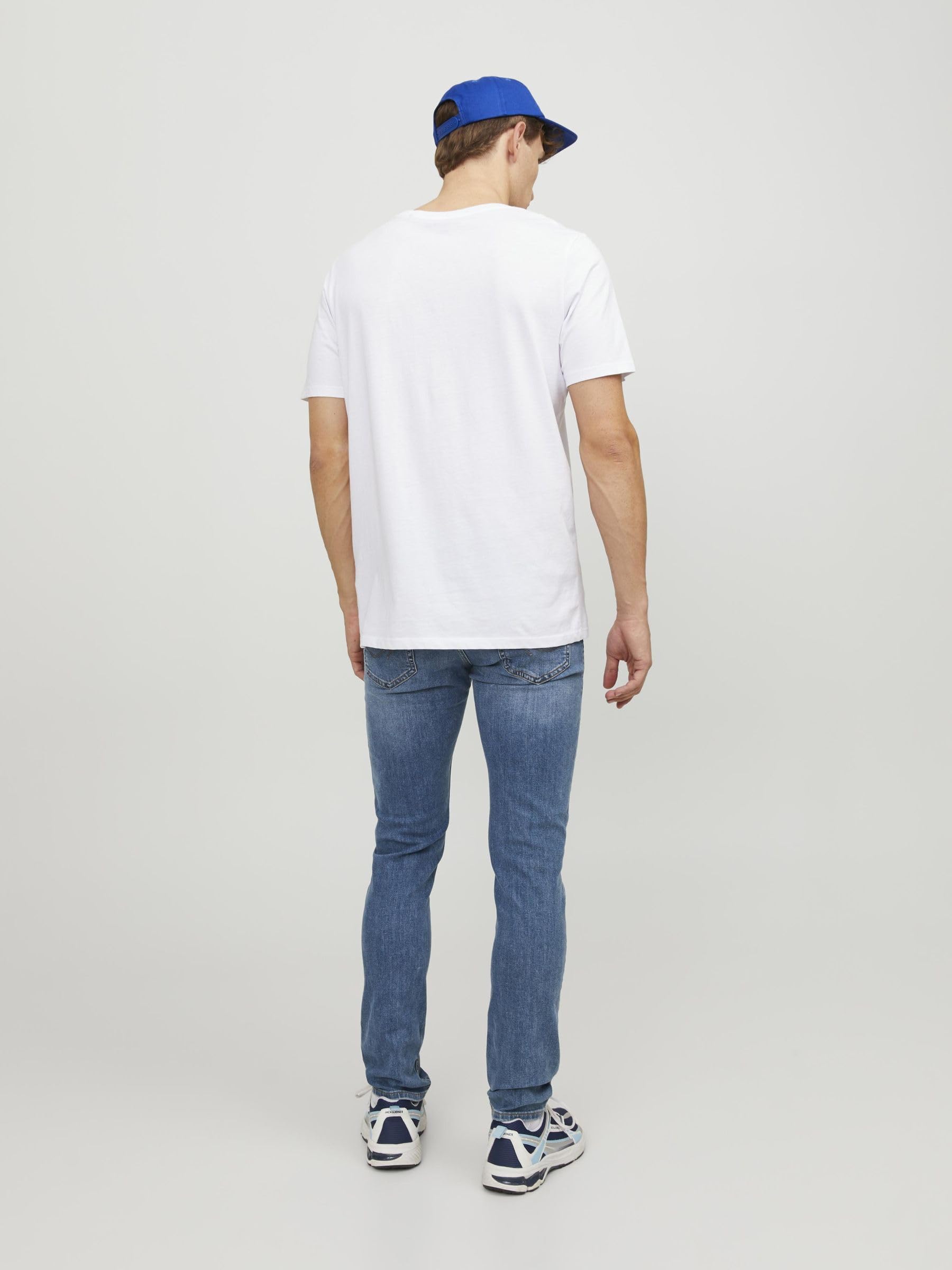 JACK & JONES Jeans Slim Fit a Vita Bassa. Chiusura con Patta e Bottoni.