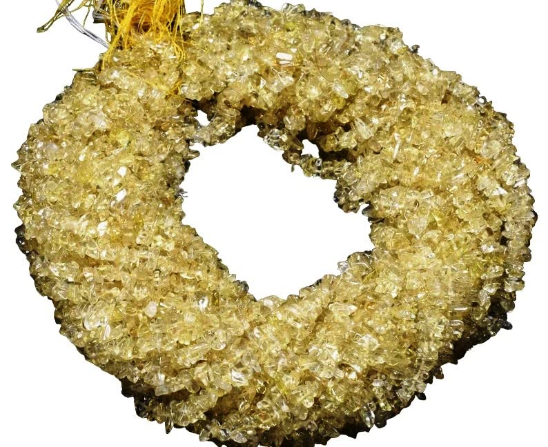Naturalne opakowanie 5 szt., 86 cm, kwarc cytrynowy, nieoszlifowane koraliki / koraliki z kamieni szlachetnych o dowolnym kształcie, 4-5 mm, gładkie, nierówne, gładkie koraliki do produkcji biżuterii,