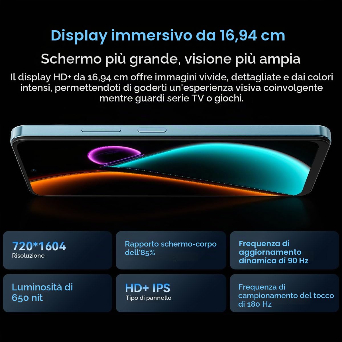 Blackview Color 6 AI Smartphone, 24GB+256GB, Fotocamera 50MP+13MP, 6,67" HD+, 3 Slot per Schede, Telefono Cellulare Android 15, Ricarica Rapida 18W, Altoparlante Smart-K Box, Doke AI App, GPS Bianco
