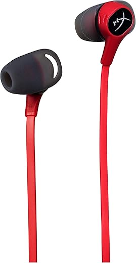Hyperx Cloud Earbuds Wired in Ear Gaming Earphones with Mic for Nintendo Switch and Mobile Gaming (Red)