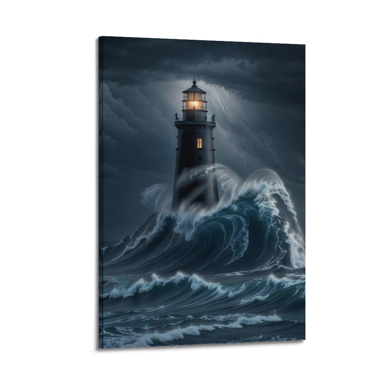 CXHJCA Lighthouse Poster Tidal Canvas Poster Decorative Painting Canvas Wall Posters And Art Picture Print Modern Family Bedroom Decor Posters 20x30inch(50x75cm)