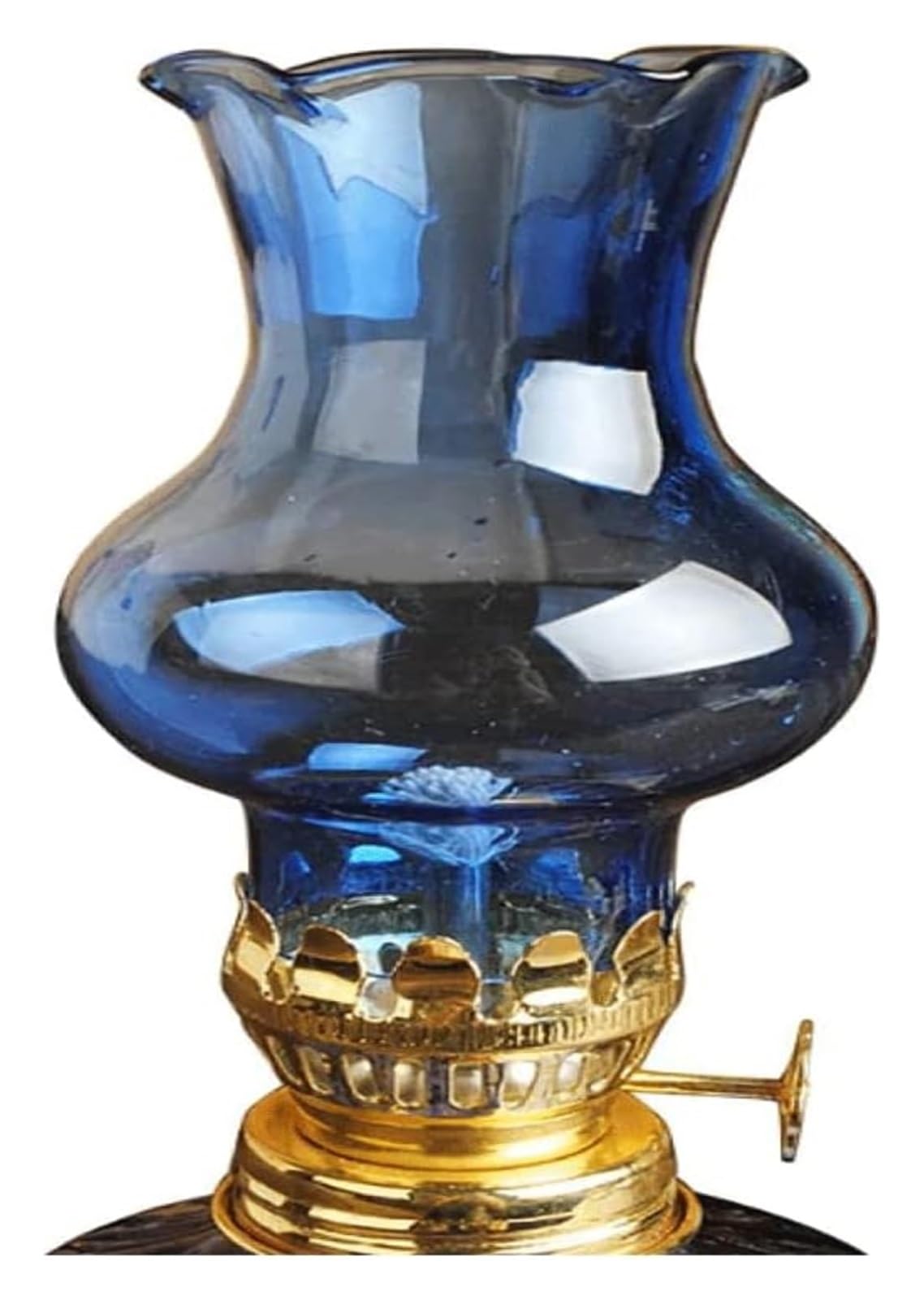 Lampada Ad Olio Vintage In Vetro Trasparente Verde - Altezza 19,5 Cm - Per Cherosene