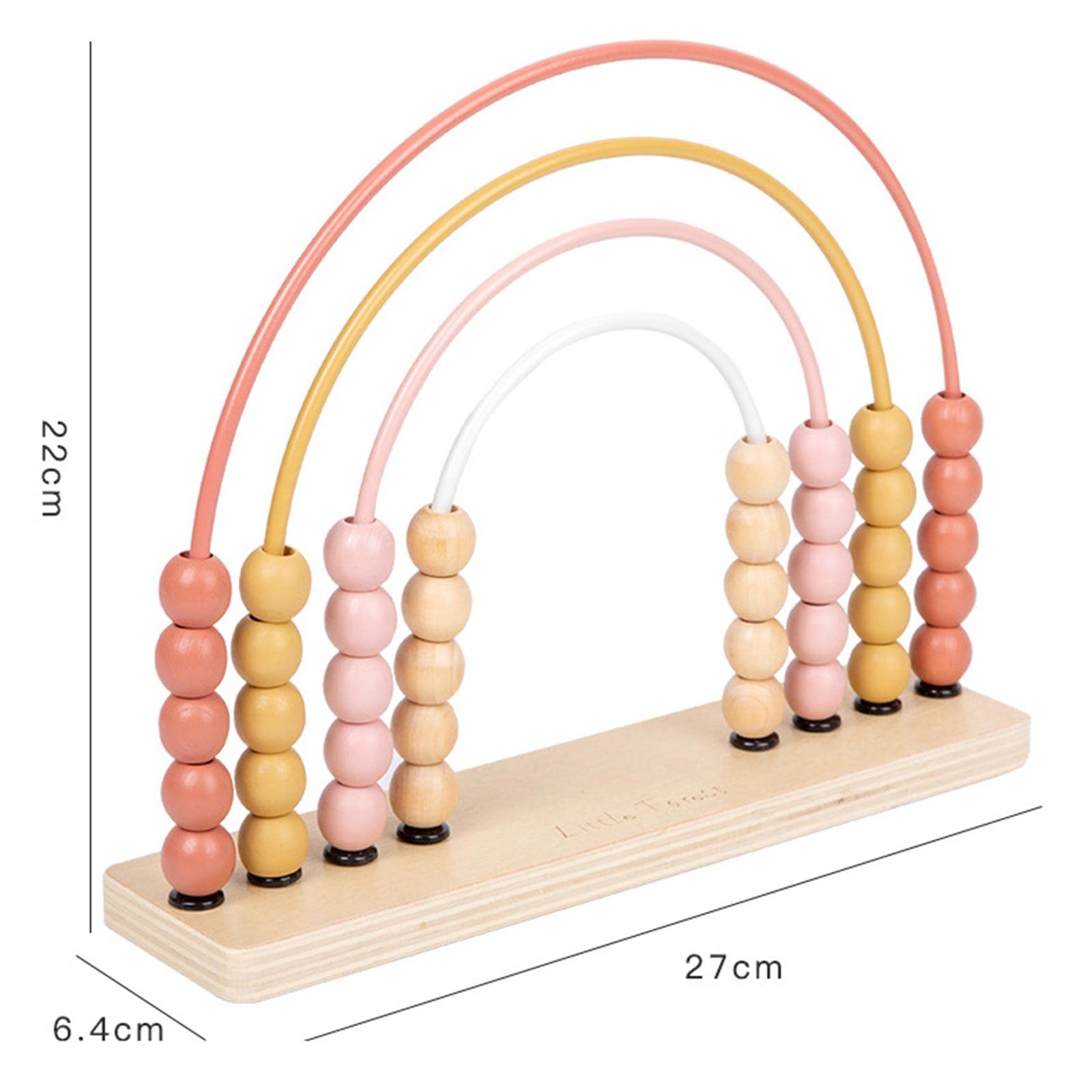 Abacus Rechenrahmen aus Holz mit Farbigen Zählperlen für Mathematische Übungen für Kinder Lernspiele Pädagogik Wohnraum, ROSA